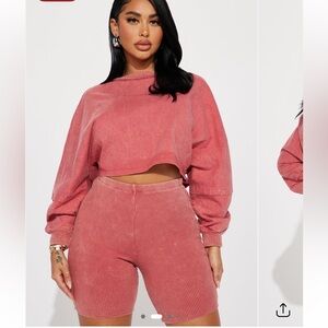 Fashion Nova Coral Ribbed Shorts